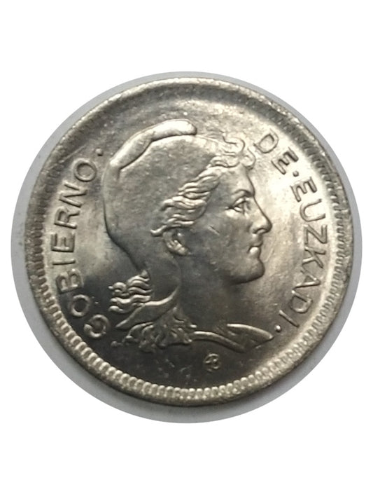 Moneda 1 peseta 1937 del Gobierno de Euskadi EBC