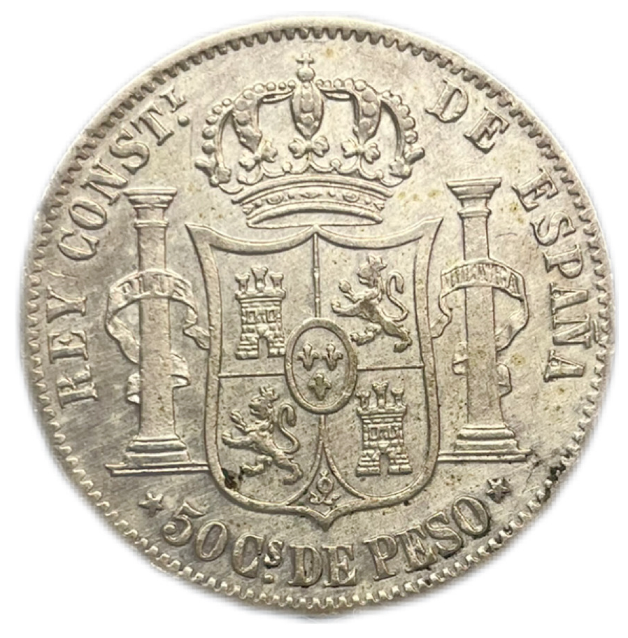 50 Centavos de peso Alfonso XII