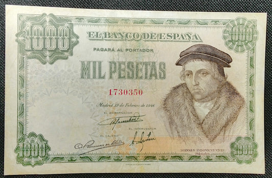 Billete 1000 pesetas 19 de Febrero 1946 Sin Serie MBC