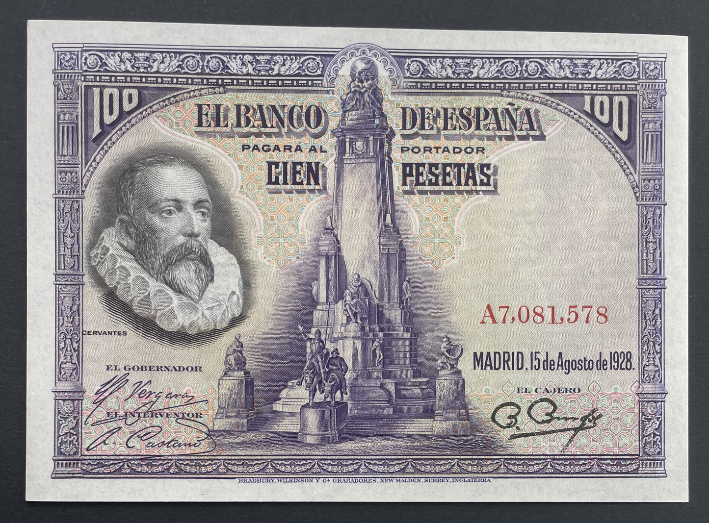 Billete 100 pesetas 15 de agosto 1928