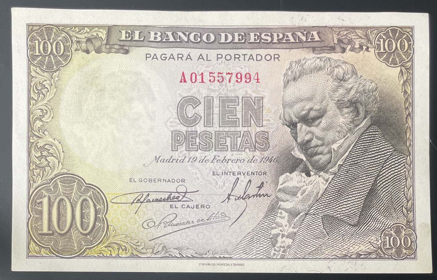 Billete 100 pesetas 19 de febrero 1946