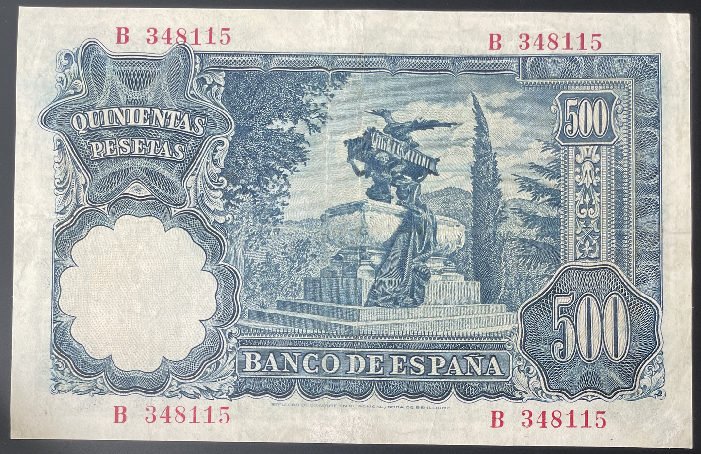 Billete 500 pesetas 19 de noviembre 1951