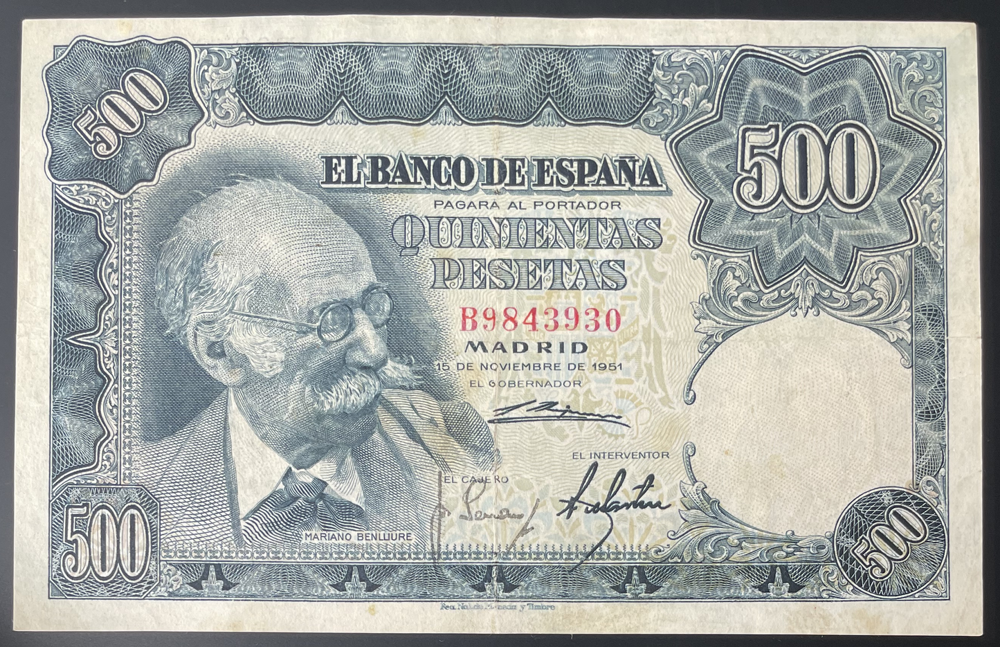 Billete 500 pesetas 19 de noviembre 1951