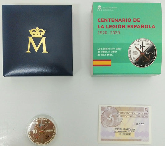 Moneda plata 10€ Centenario de la Legión Española 2020 SC