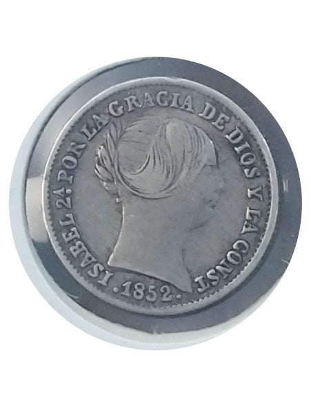 Moneda plata 1 real Isabel II 1852 Ceca Sevilla MBC+