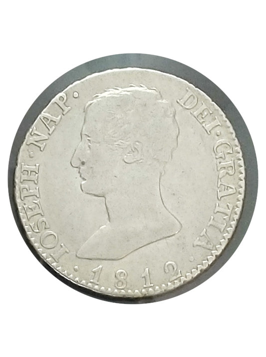 Moneda plata 2 reales Napoleón 1812 Ceca Madrid MBC