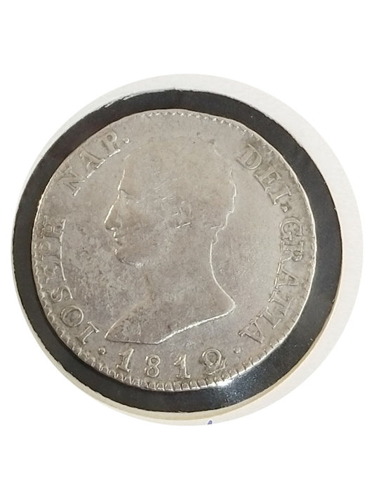 Moneda plata 4 reales Napoleón 1812 Ceca Sevilla MBC