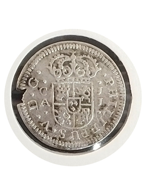 Moneda plata medio real Felipe V 1719 Ceca Cuenca BC