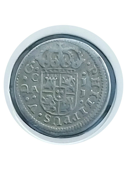 Moneda plata 1/2 real Felipe V 1719 Ceca Cuenca MBC