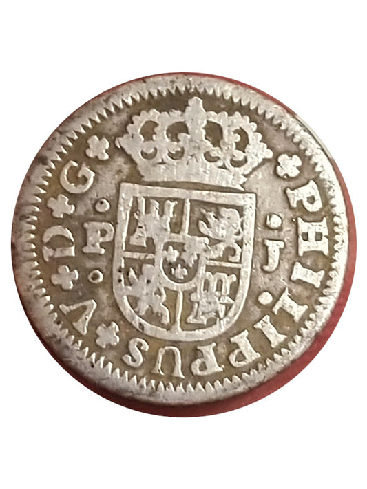 Moneda plata medio real Felipe V 1735 Ceca Madrid MBC