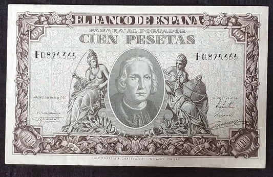 Billete 100 pesetas 9 Enero 1940 Serie E EBC+