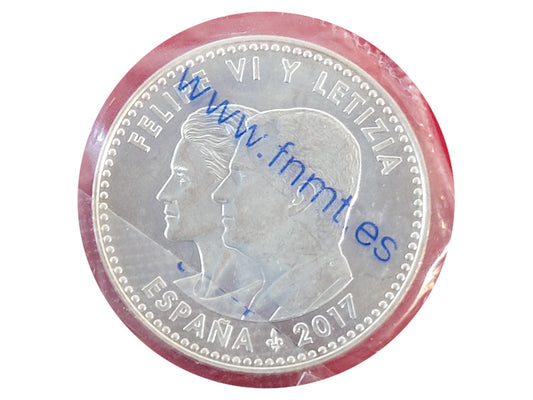 Moneda plata 30 € Felipe VI y Letizia 2017 XXV Aniversario Tratado de la Unión Europea SC