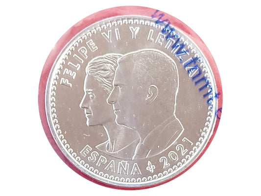Moneda plata 30€ Felipe VI y Letizia 2021 Xacobeo 21-22 SC