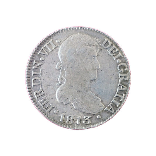 Anverso de moneda de Plata 8 Reales Fernando VII de 1813 CECA Cádiz