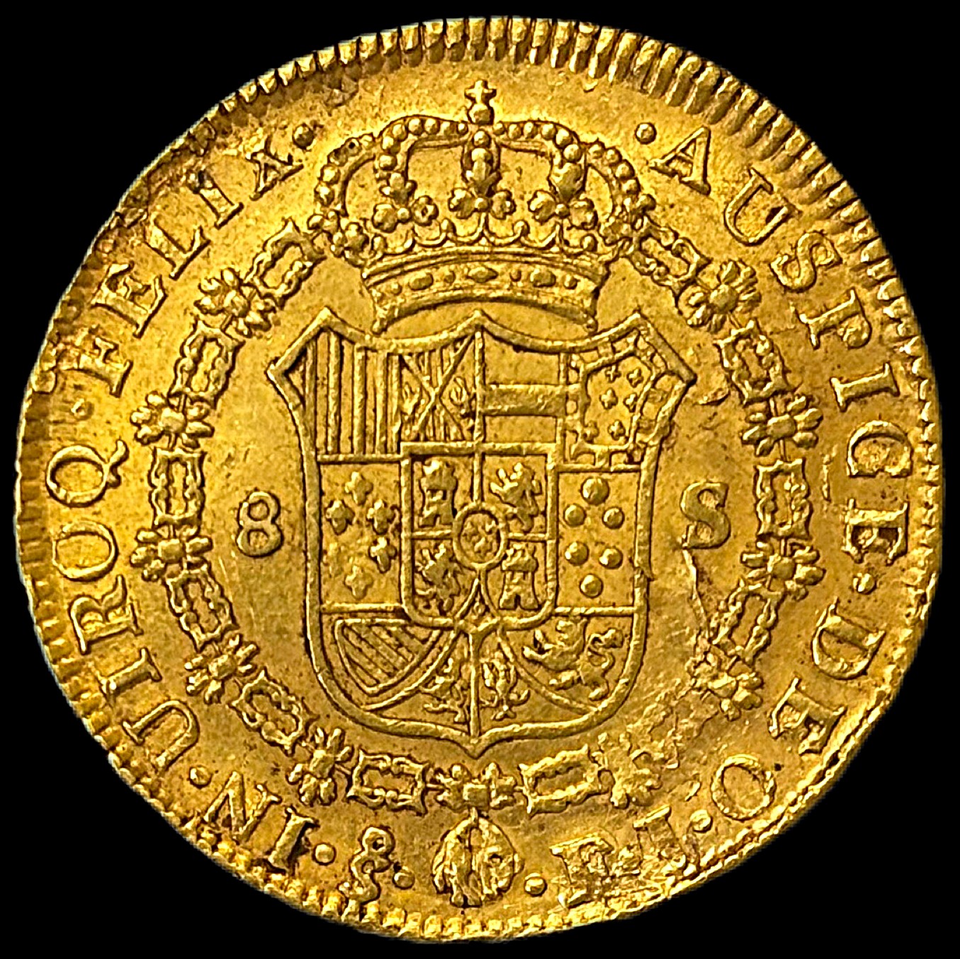 8 Escudos Fernando VII Santiago