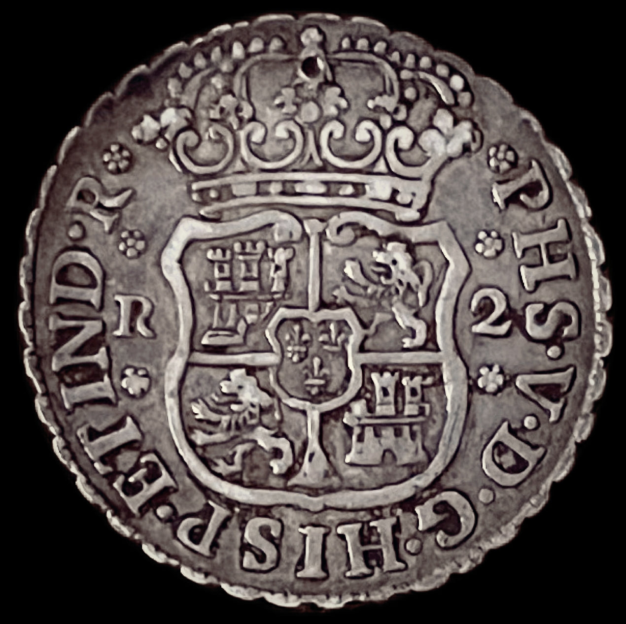 2 Reales Felipe V México