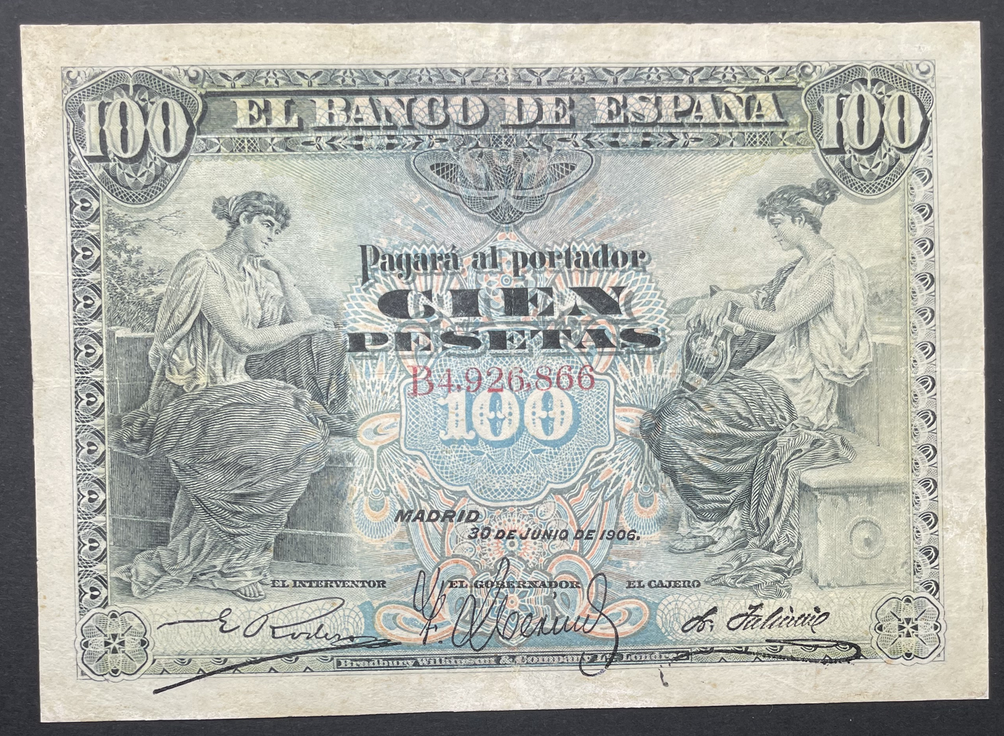 Billete 100 pesetas 30 de junio 1906