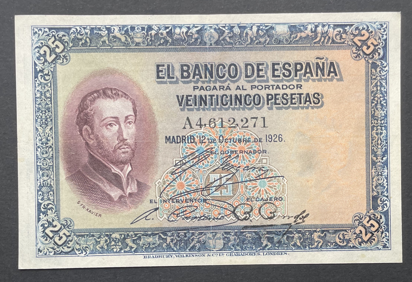 25 pesetas 12 de octubre 1926