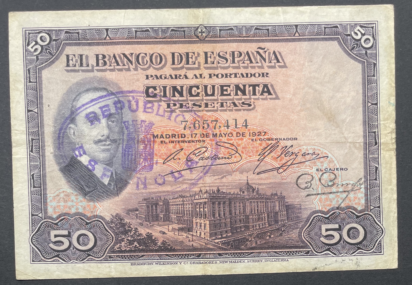 Billete 50 pesetas 17 de mayo 1927