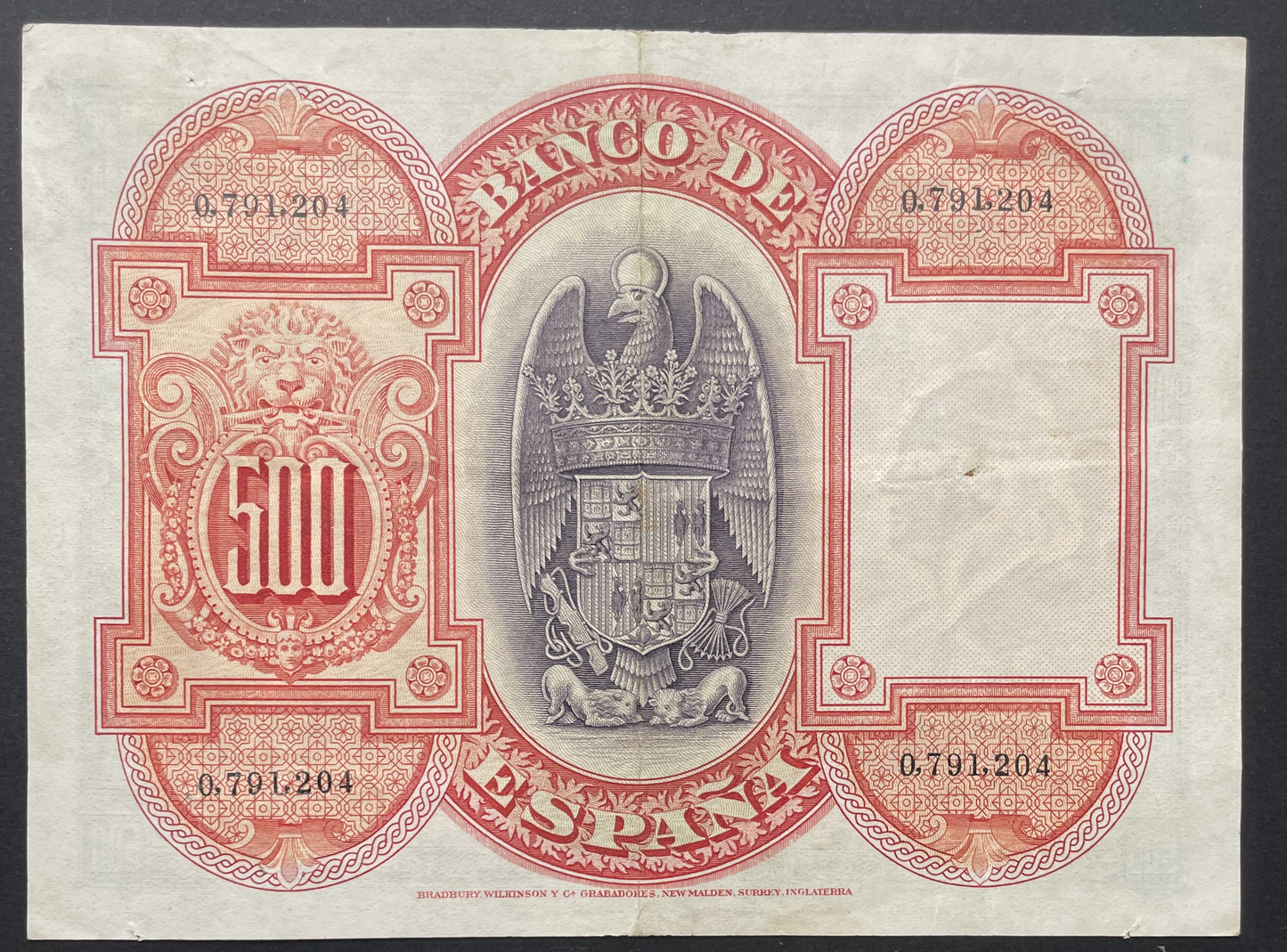 Billete 500 pesetas 24 de julio 1927