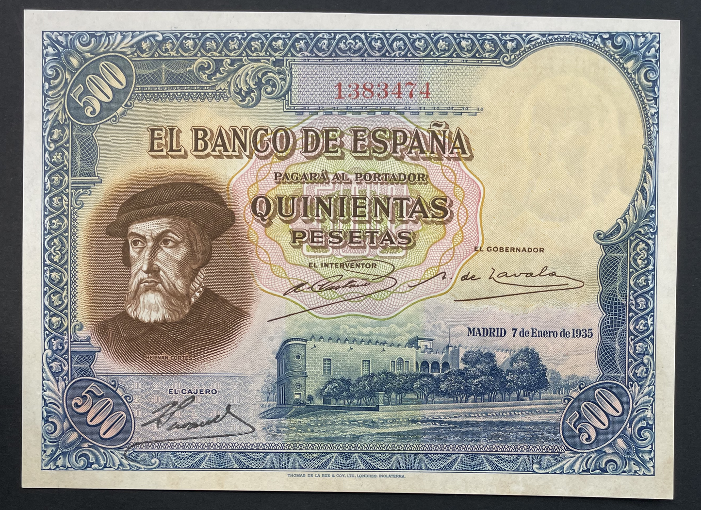 Billete 500 pesetas 7 enero 1935