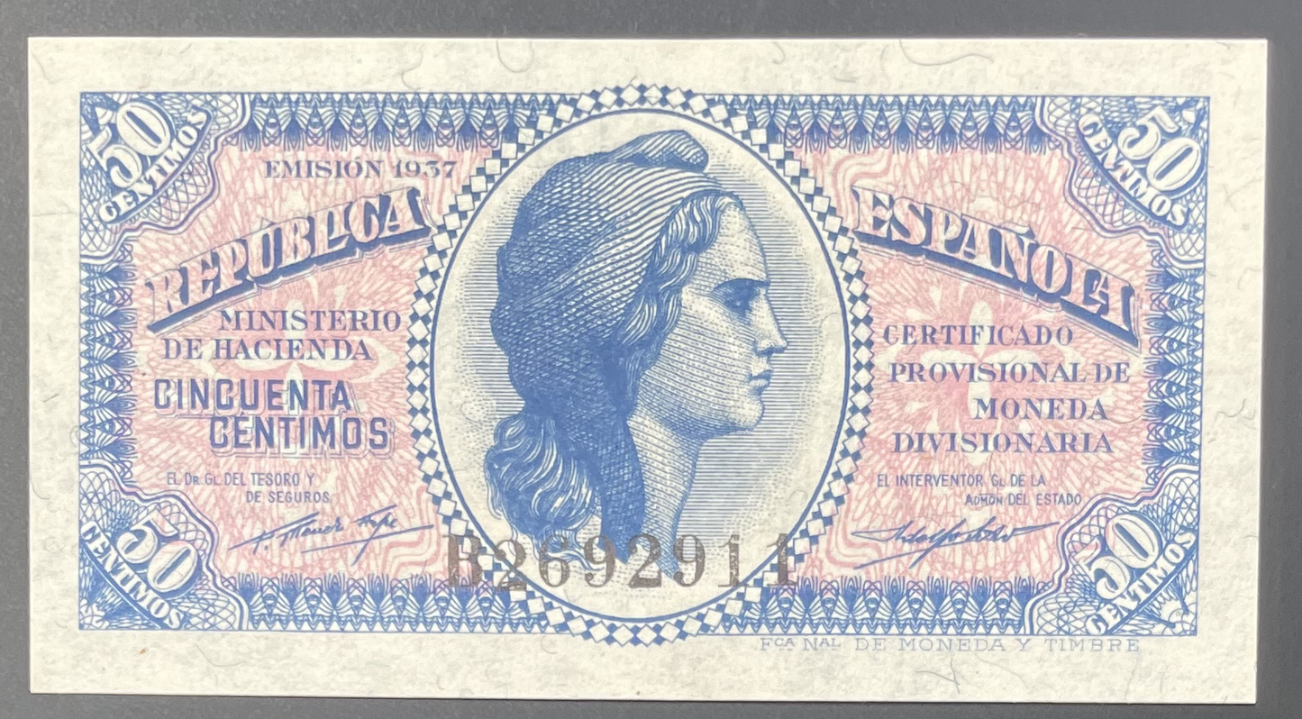 Billete 50 céntimos emisión 37