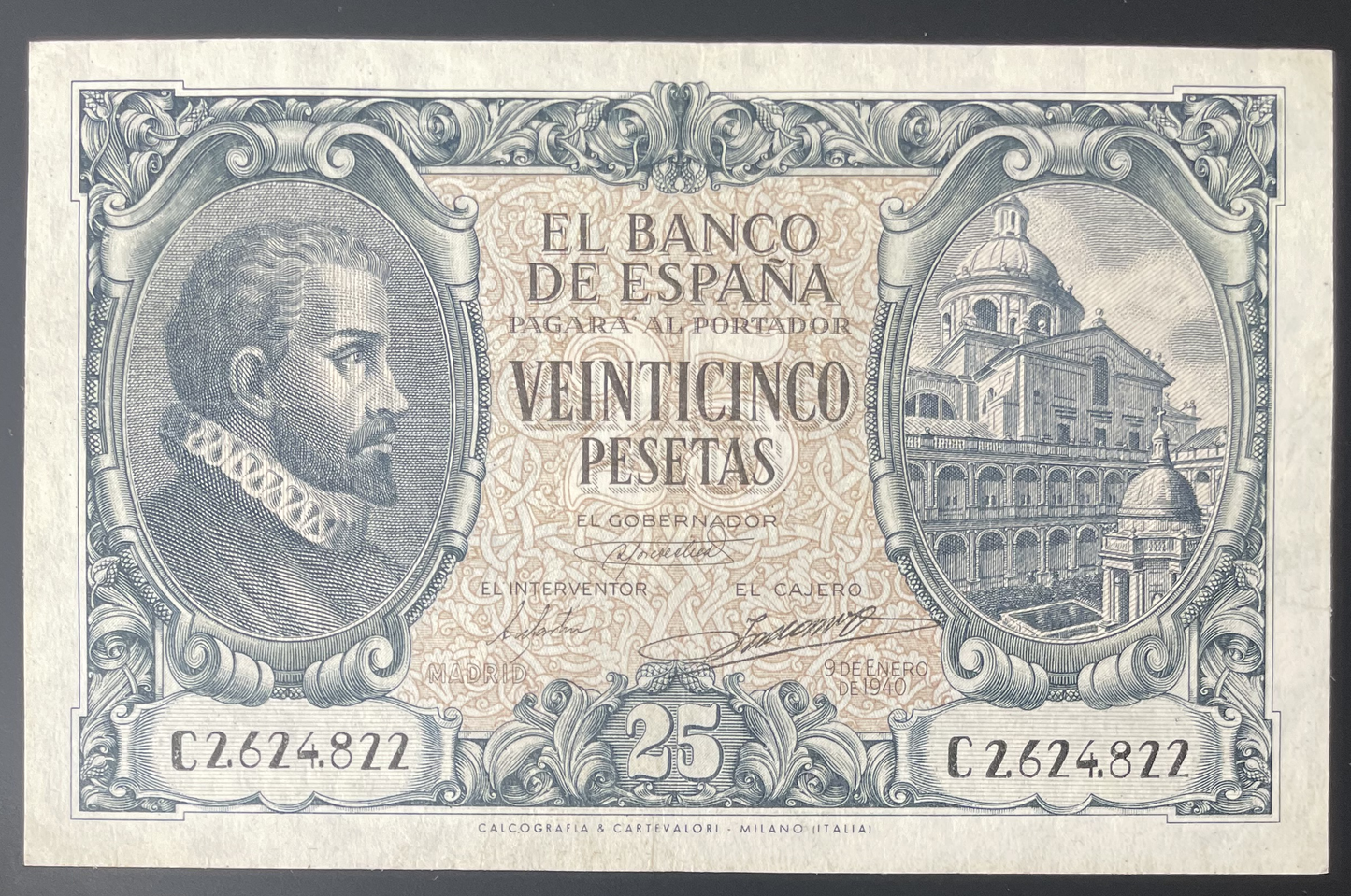 Billete 25 pesetas 9 de enero 1940