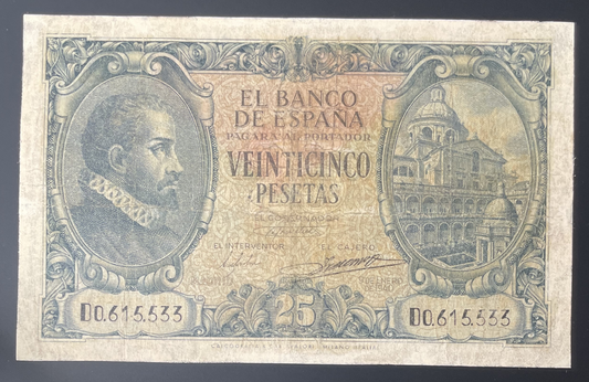 Billete 25 pesetas 9 de enero 1940