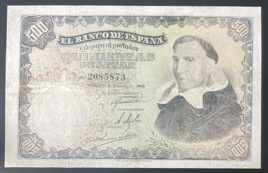 Billete 500 pesetas 19 de febrero 1946