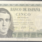 Billete 5 pesetas 16 de agosto 1951