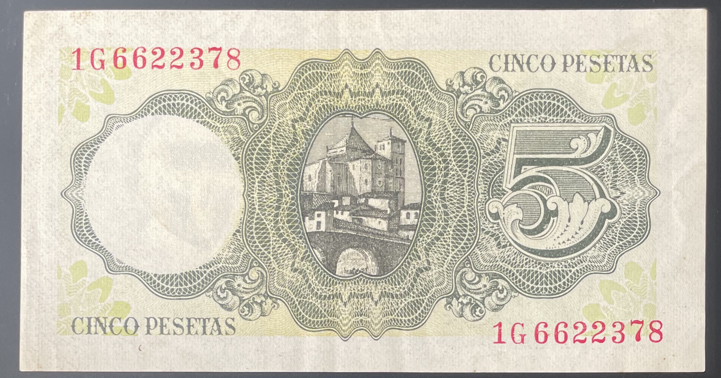 Billete 5 pesetas 16 de agosto 1951