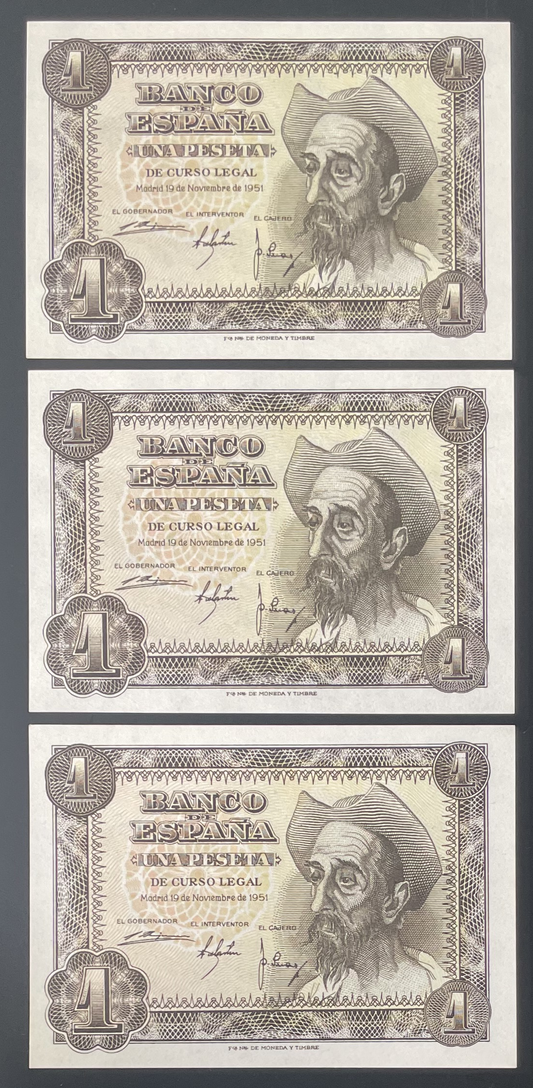 Billetes 1 peseta 19 de noviembre 1951