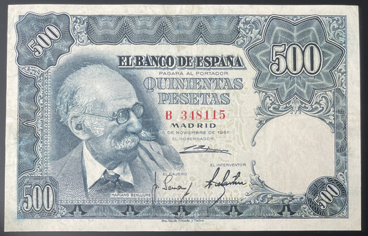 Billete 500 pesetas 19 de noviembre 1951