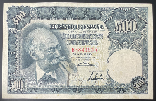 Billete 500 pesetas 19 de noviembre 1951