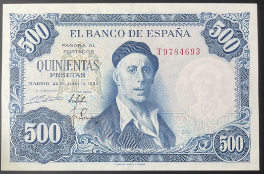 Billete 500 pesetas 22 de julio 1954