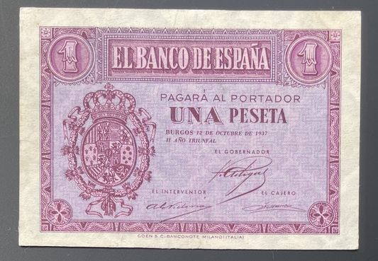 Billete 1 peseta emisión 37