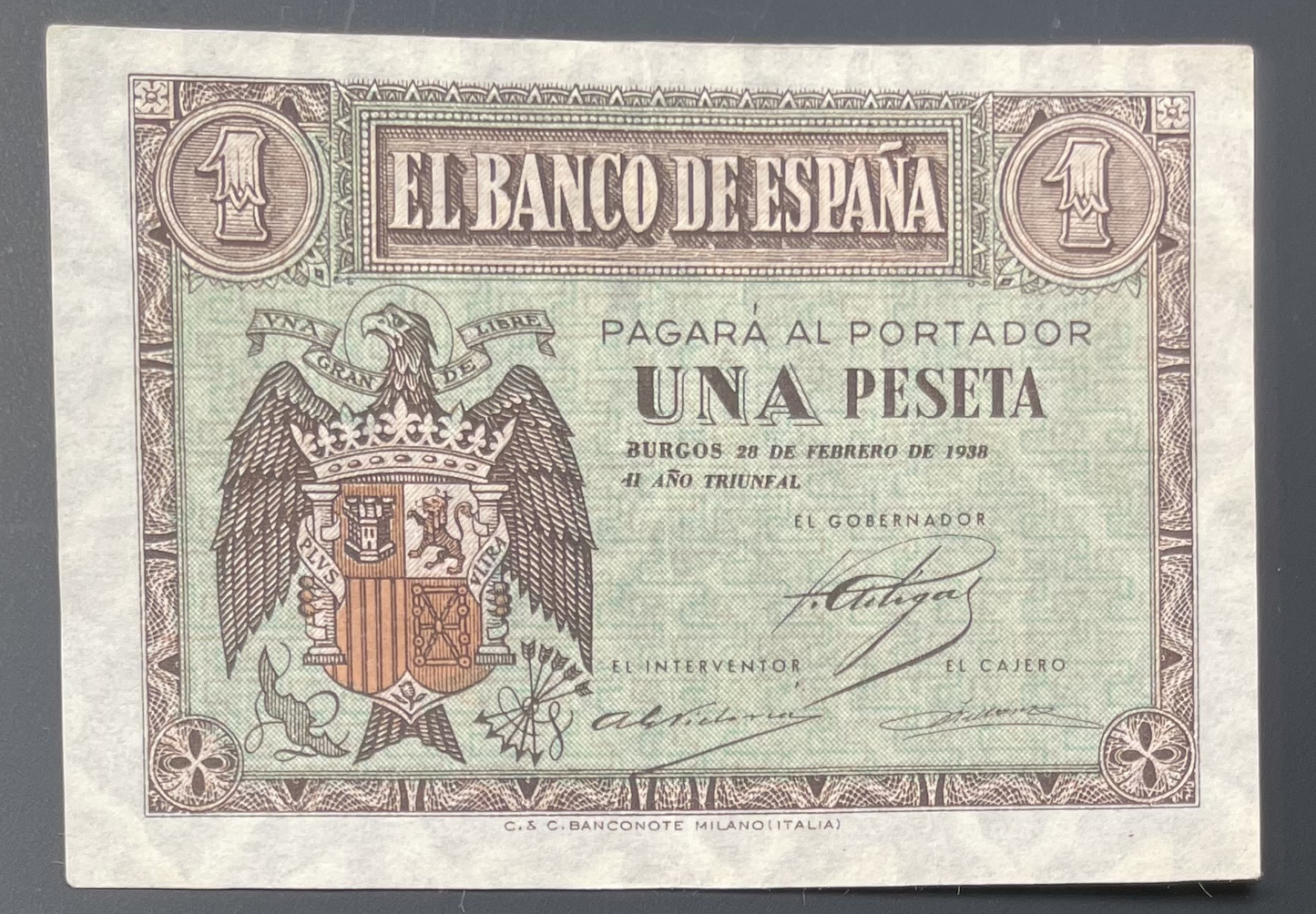 Billete 1 peseta emisión 37