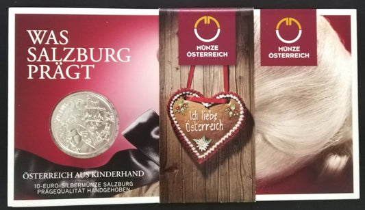 Moneda plata 10€ Austria 2014 Serie Osterreich aus Kinderhand